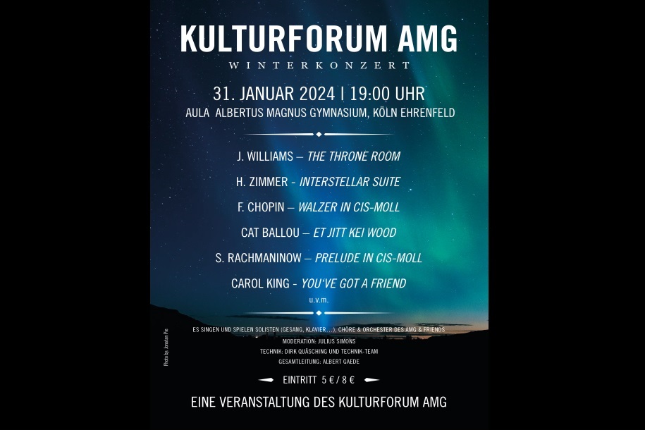 Kulturforum: Winterkonzert - 31.01.2024 - 19.00 Uhr - AMG-Aula